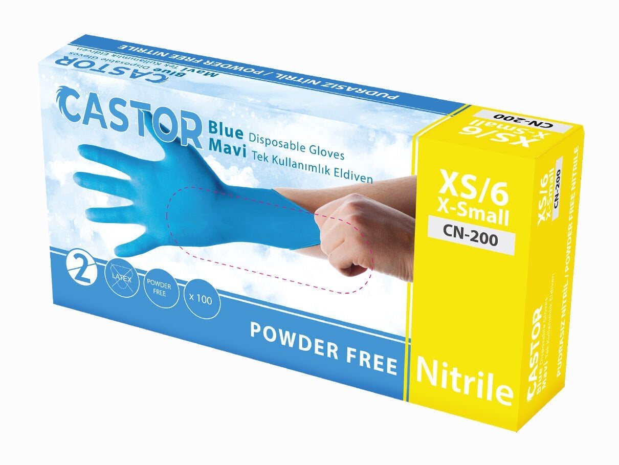 CN-200 XS MAVİ NİTRİL ELDİVEN