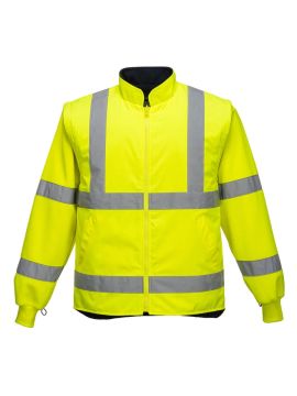 S766 - Temel 5-in-1 Çift Renk Hi-Vis Ceket Sarı/Lacivert