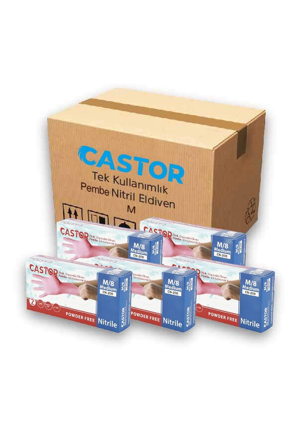 CN-200 M PEMBE 20 ADET NİTRİL ELDİVEN