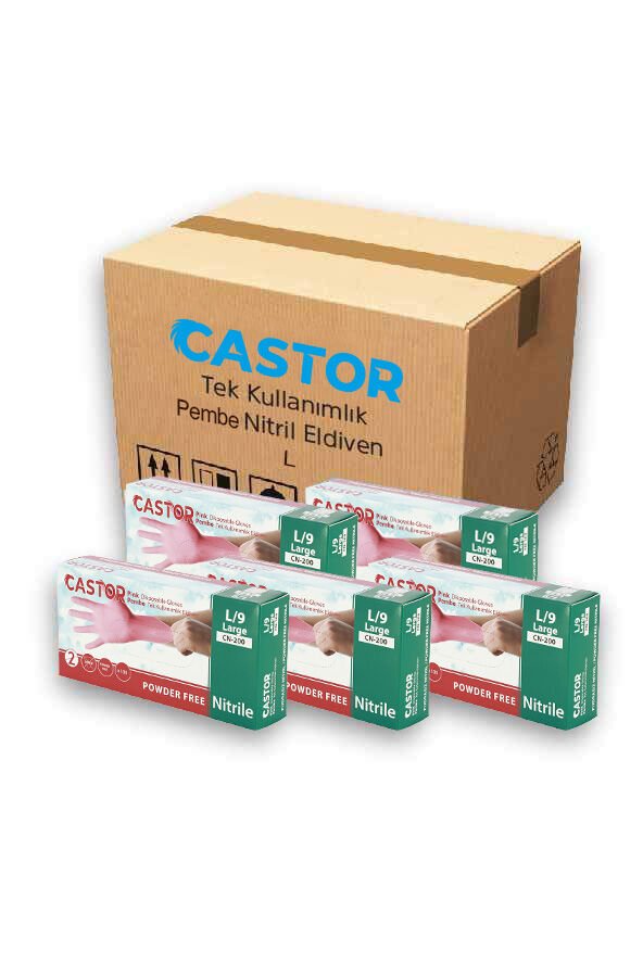 CN-200 L PEMBE 20 ADET NİTRİL ELDİVEN