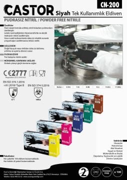 CN-200 S SİYAH 20 ADET NİTRİL ELDİVEN