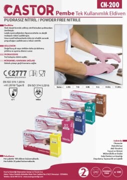 CN-200 L PEMBE NİTRİL ELDİVEN