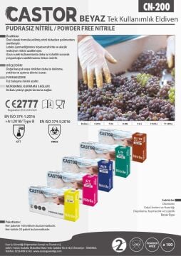 CN-200 S BEYAZ 20 ADET NİTRİL ELDİVEN