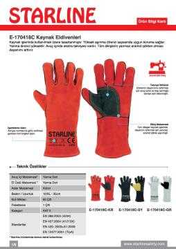 Kaynakçı Eldiveni / E-170418C-KR,E-170418C-SY,E-170418C-GR